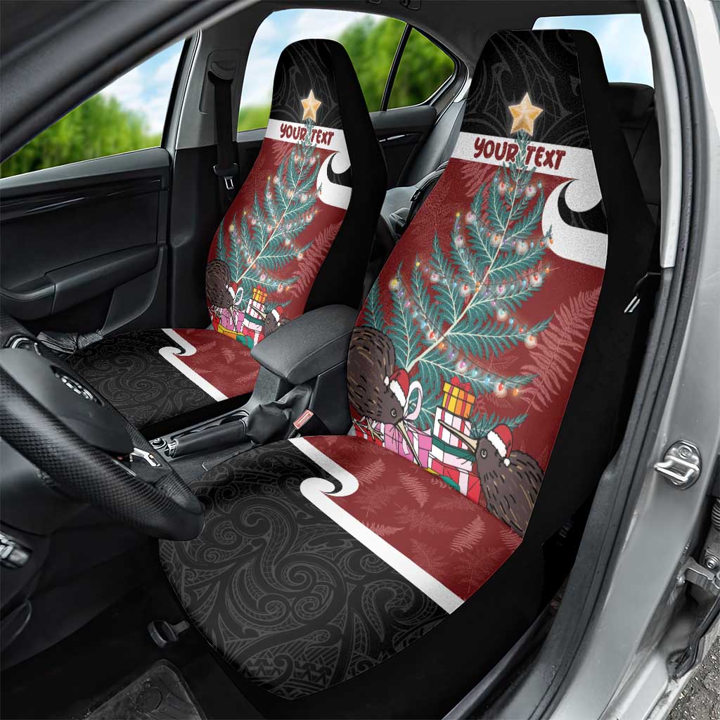Personalised New Zealand Maori Christmas Car Seat Cover Xmas Fern Mix Kowhawhai LT7 - Polynesian Pride