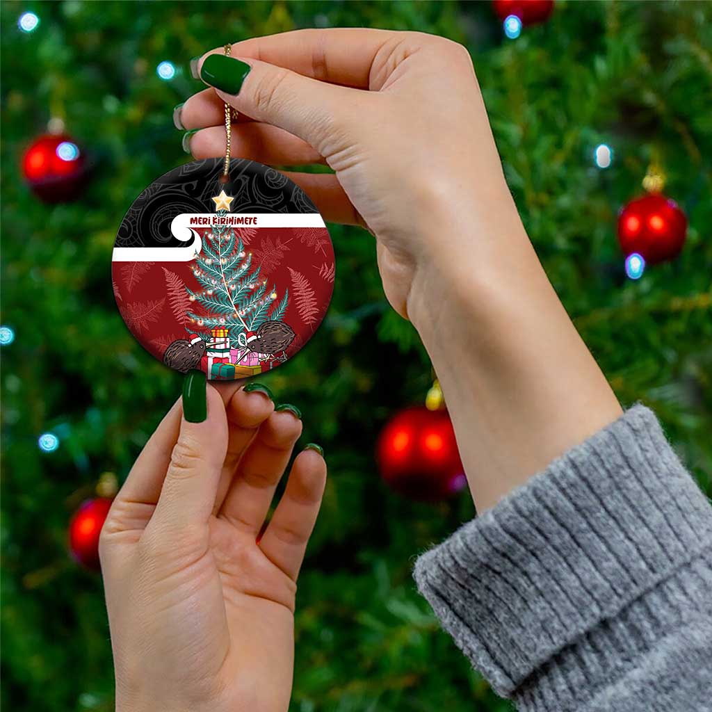Personalised New Zealand Maori Christmas Ceramic Ornament Xmas Fern Mix Kowhawhai LT7 - Polynesian Pride