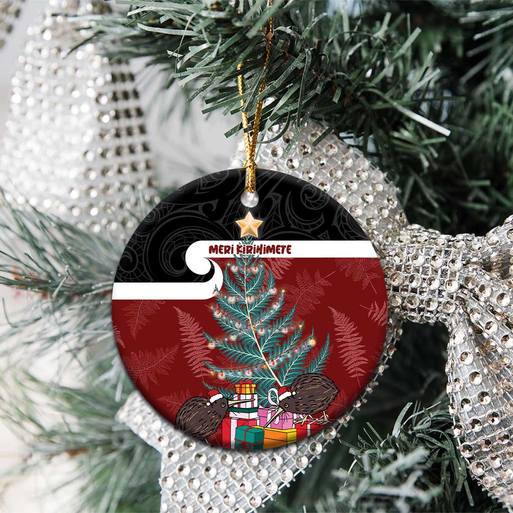 Personalised New Zealand Maori Christmas Ceramic Ornament Xmas Fern Mix Kowhawhai LT7 - Polynesian Pride