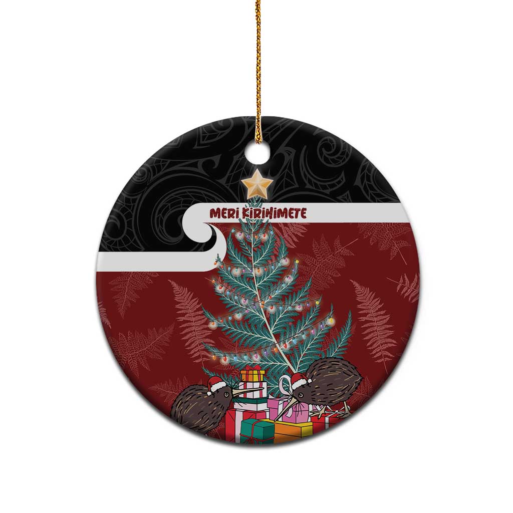 Personalised New Zealand Maori Christmas Ceramic Ornament Xmas Fern Mix Kowhawhai LT7 - Polynesian Pride
