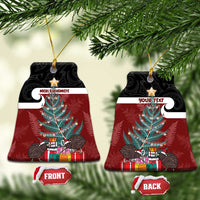 Personalised New Zealand Maori Christmas Ceramic Ornament Xmas Fern Mix Kowhawhai LT7 Bell Flake Black - Polynesian Pride