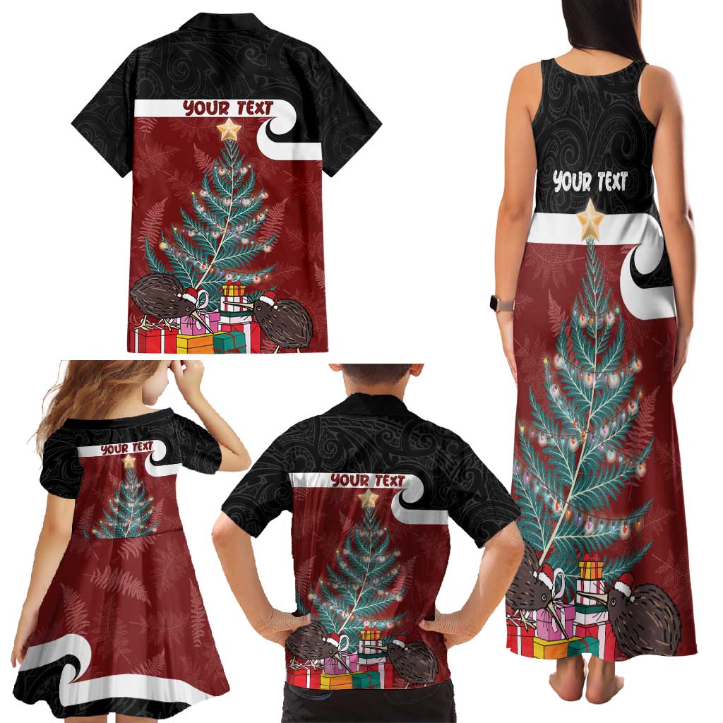 Personalised New Zealand Maori Christmas Family Matching Tank Maxi Dress and Hawaiian Shirt Xmas Fern Mix Kowhawhai LT7 - Polynesian Pride