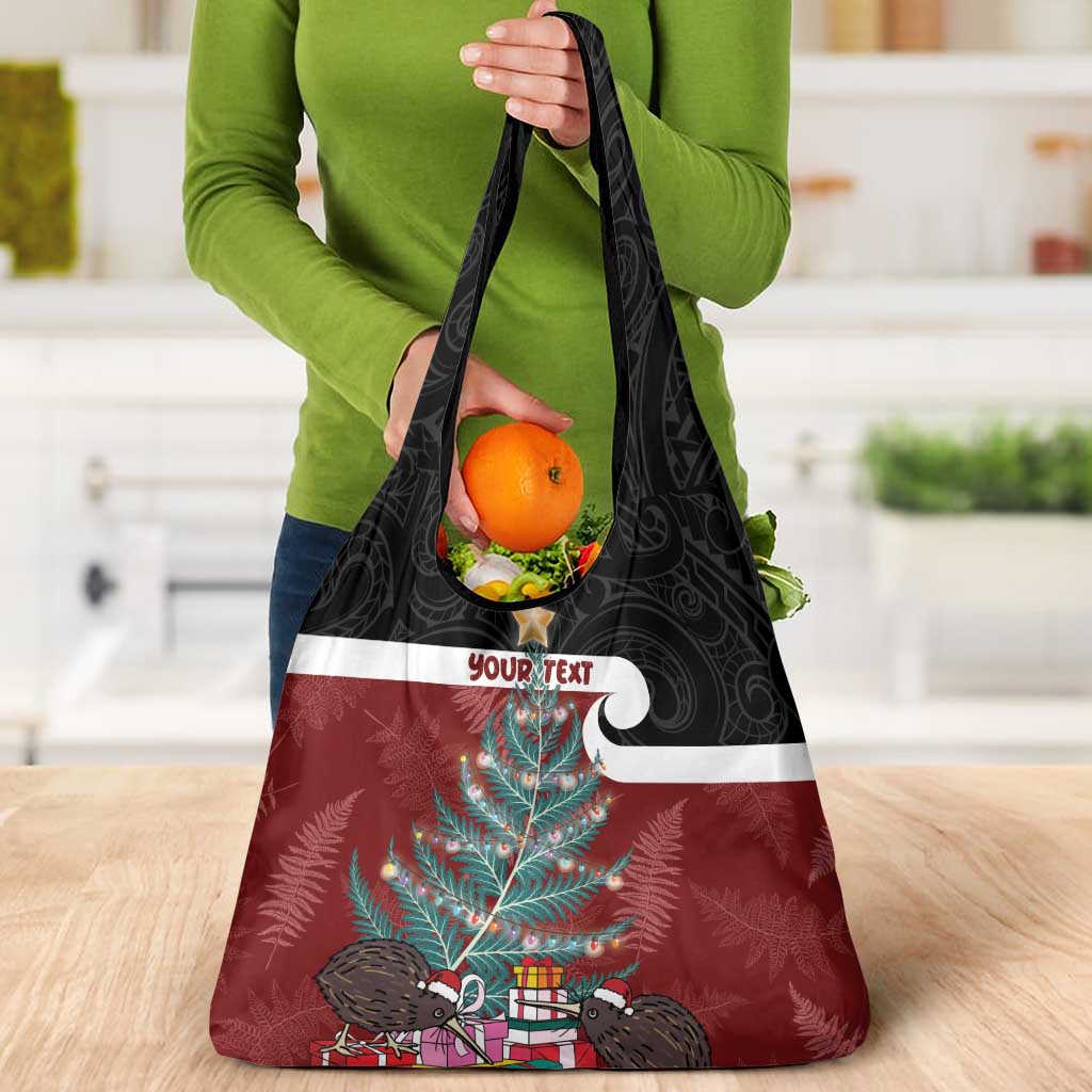 Personalised New Zealand Maori Christmas Grocery Bag Xmas Fern Mix Kowhawhai LT7 - Polynesian Pride
