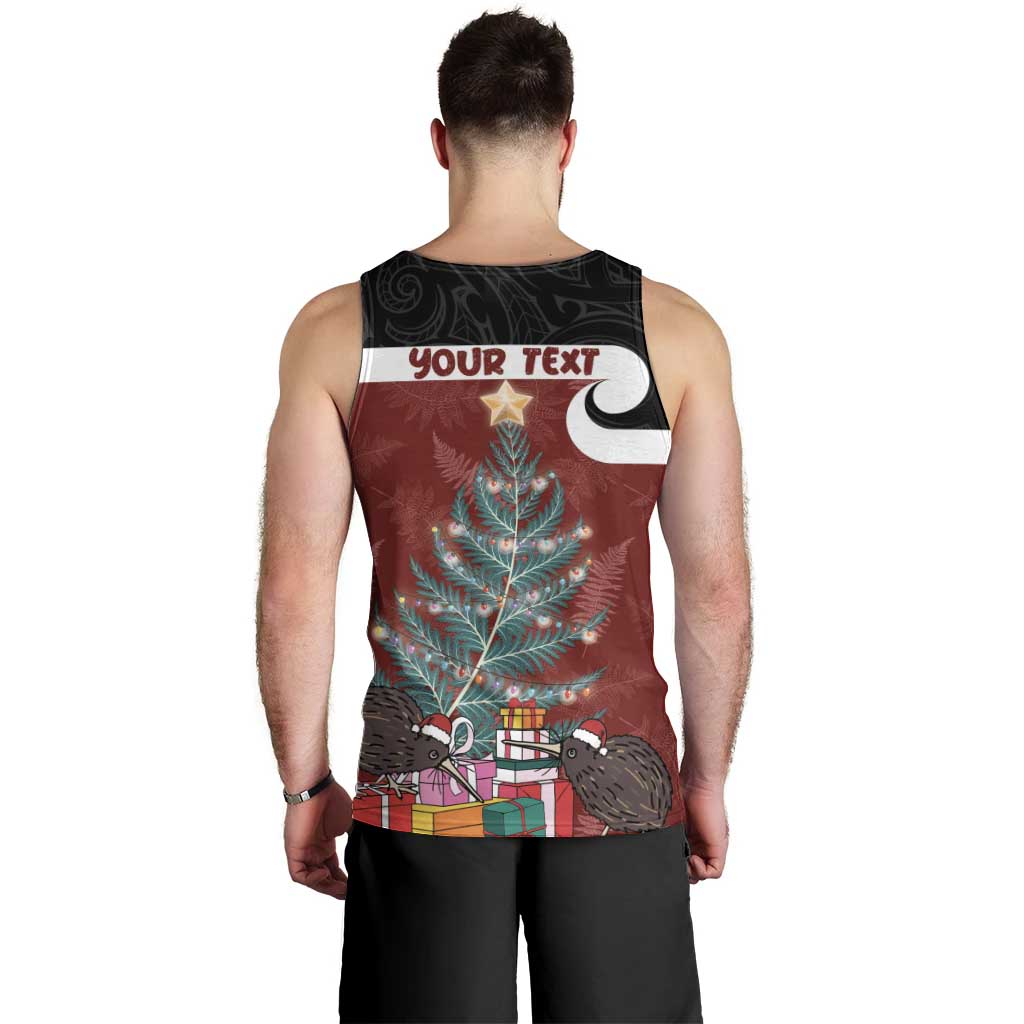 Personalised New Zealand Maori Christmas Men Tank Top Xmas Fern Mix Kowhawhai LT7 - Polynesian Pride