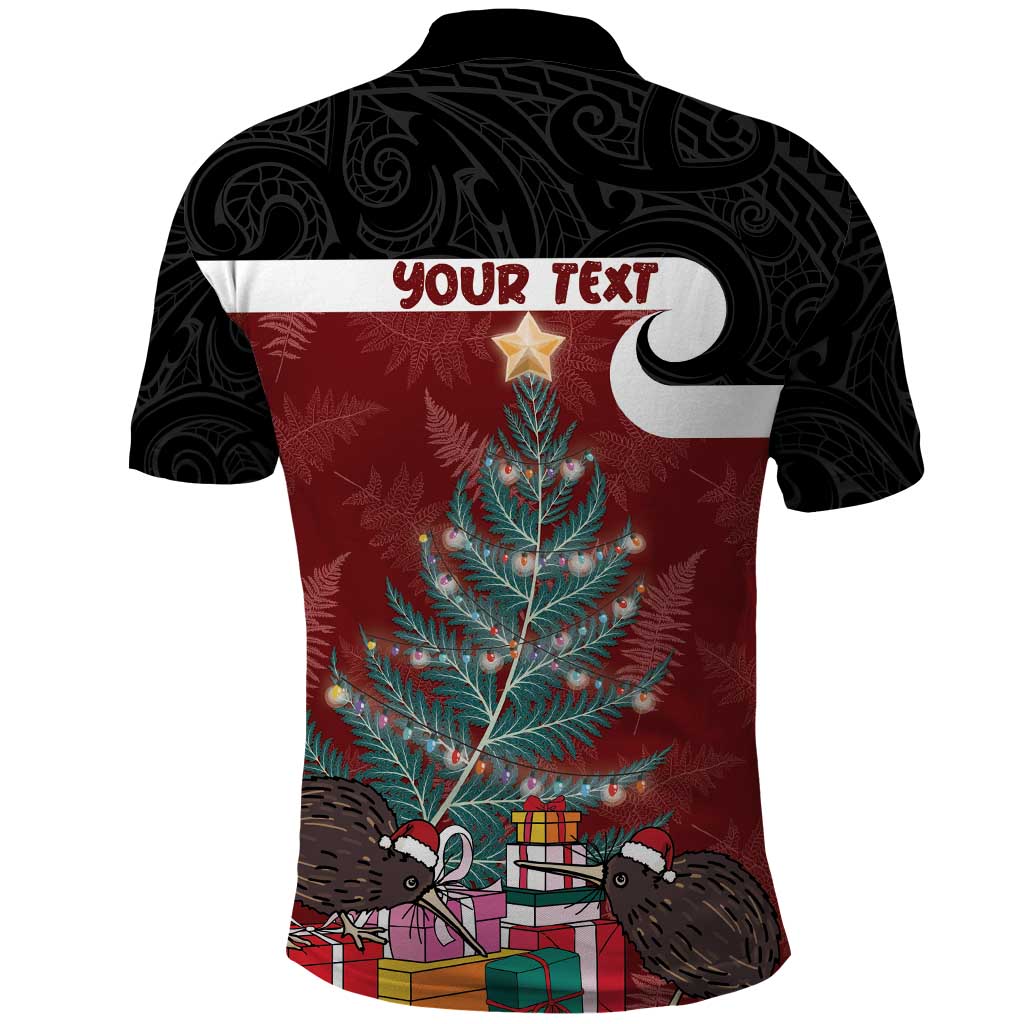 Personalised New Zealand Maori Christmas Polo Shirt Xmas Fern Mix Kowhawhai LT7 - Polynesian Pride