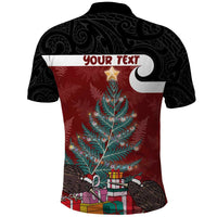 Personalised New Zealand Maori Christmas Polo Shirt Xmas Fern Mix Kowhawhai LT7 - Polynesian Pride