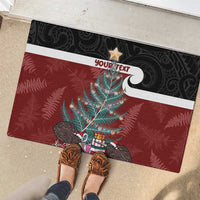 Personalised New Zealand Maori Christmas Rubber Doormat Xmas Fern Mix Kowhawhai LT7 - Polynesian Pride