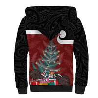 Personalised New Zealand Maori Christmas Sherpa Hoodie Xmas Fern Mix Kowhawhai LT7 - Polynesian Pride