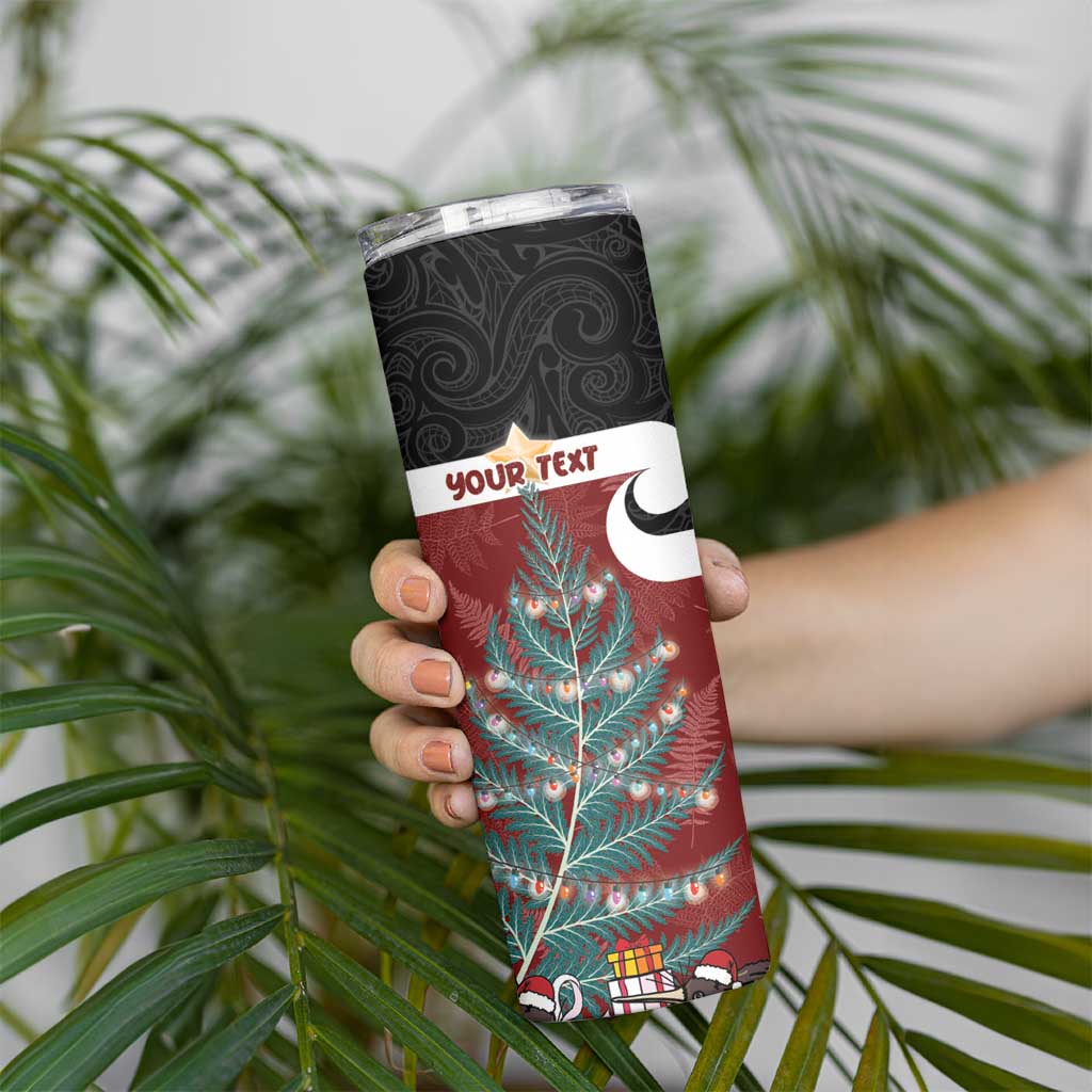 Personalised New Zealand Maori Christmas Skinny Tumbler Xmas Fern Mix Kowhawhai LT7 - Polynesian Pride