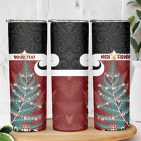 Personalised New Zealand Maori Christmas Skinny Tumbler Xmas Fern Mix Kowhawhai LT7 - Polynesian Pride