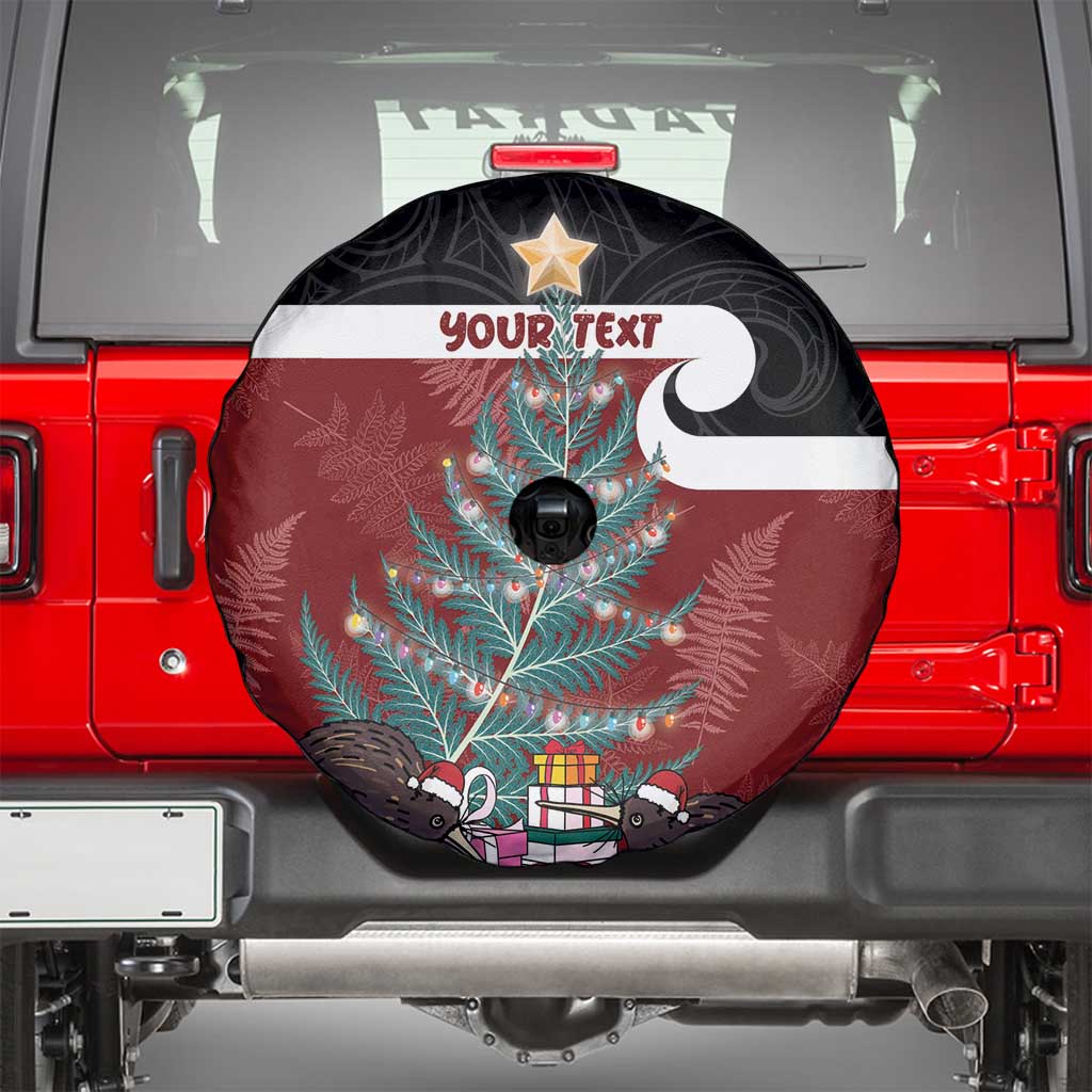Personalised New Zealand Maori Christmas Spare Tire Cover Xmas Fern Mix Kowhawhai LT7 - Polynesian Pride