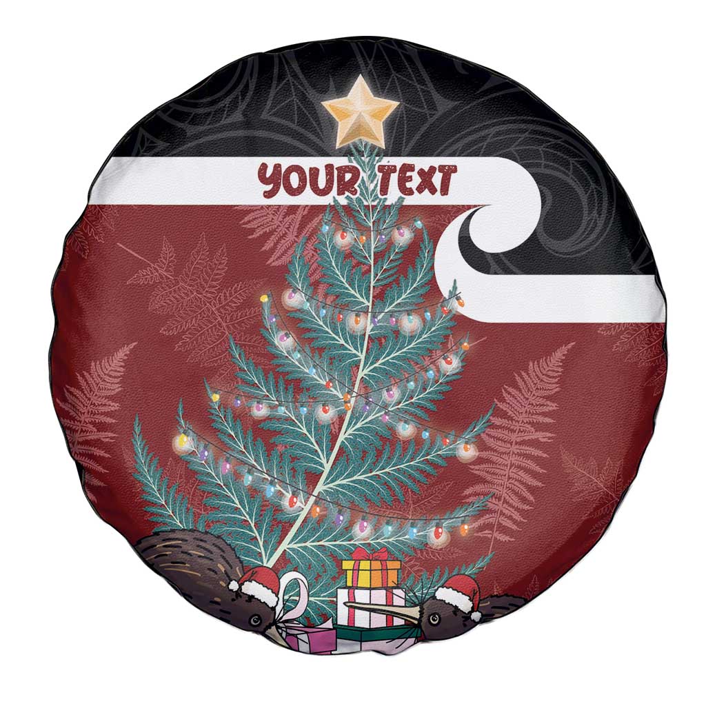 Personalised New Zealand Maori Christmas Spare Tire Cover Xmas Fern Mix Kowhawhai LT7 - Polynesian Pride