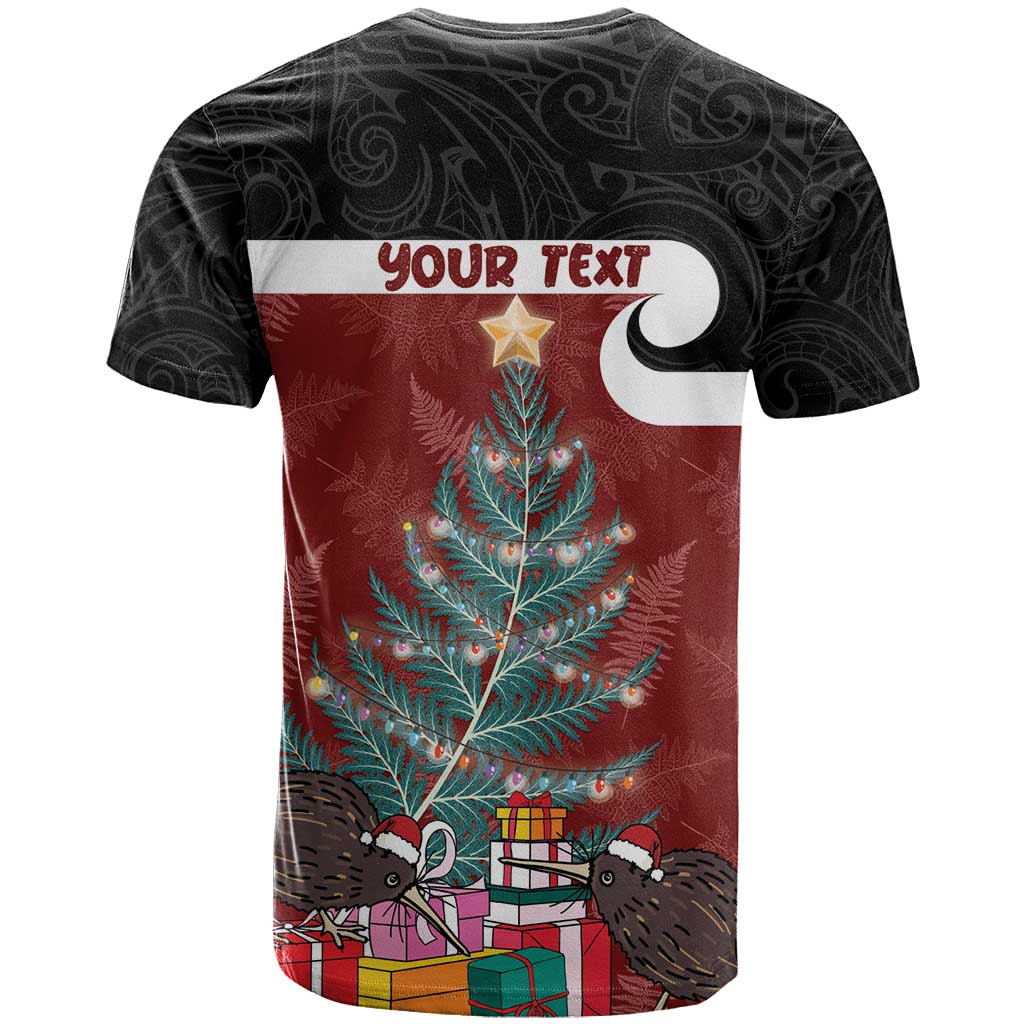 Personalised New Zealand Maori Christmas T Shirt Xmas Fern Mix Kowhawhai LT7 - Polynesian Pride