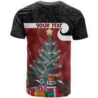 Personalised New Zealand Maori Christmas T Shirt Xmas Fern Mix Kowhawhai LT7 - Polynesian Pride