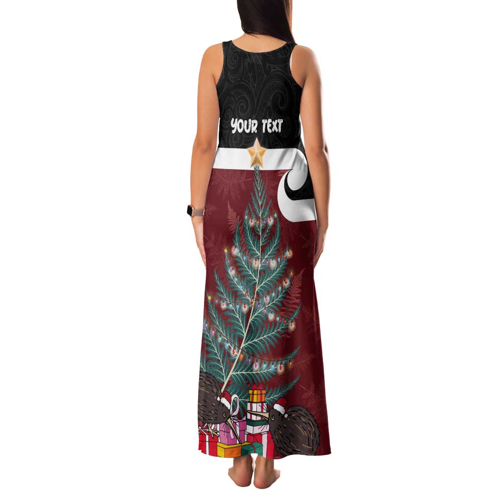 Personalised New Zealand Maori Christmas Tank Maxi Dress Xmas Fern Mix Kowhawhai LT7 - Polynesian Pride