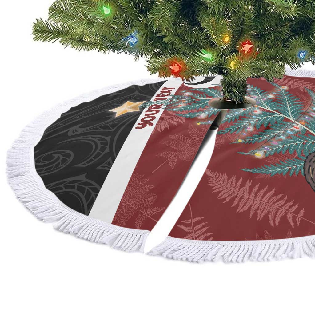 Personalised New Zealand Maori Christmas Tree Skirt Xmas Fern Mix Kowhawhai LT7 - Polynesian Pride