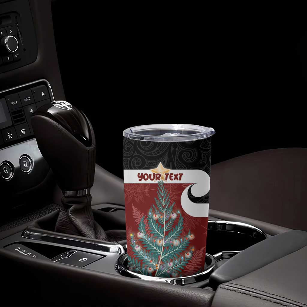 Personalised New Zealand Maori Christmas Tumbler Cup Xmas Fern Mix Kowhawhai LT7 - Polynesian Pride