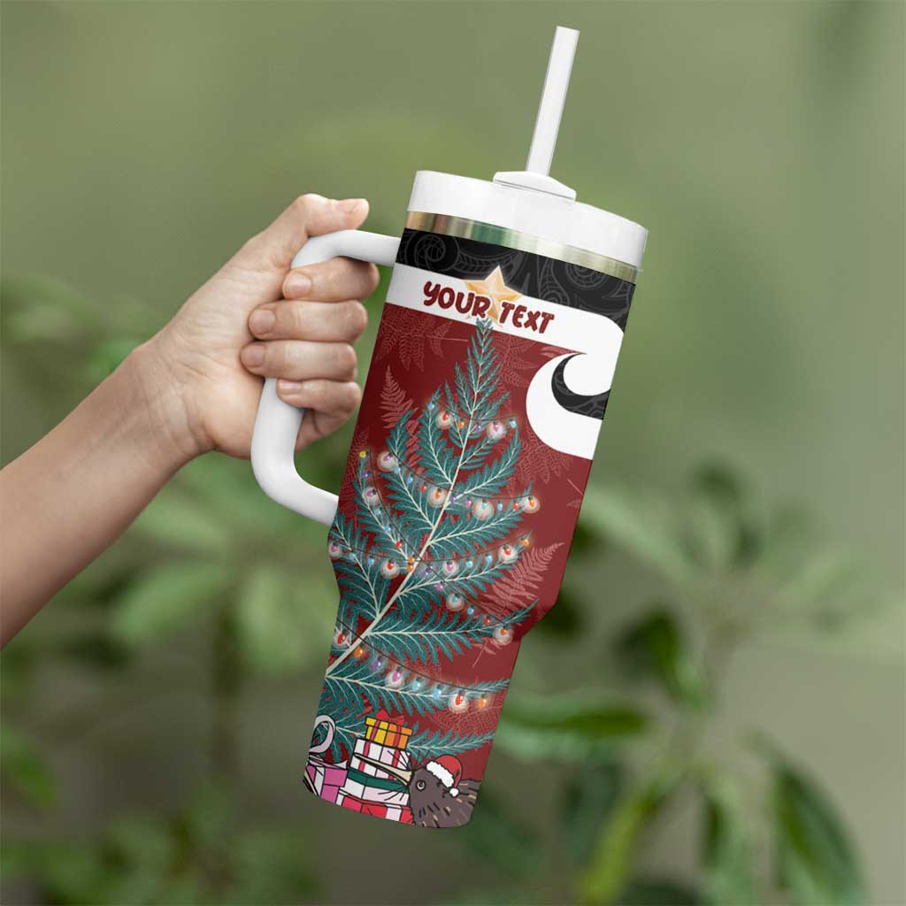 Personalised New Zealand Maori Christmas Tumbler With Handle Xmas Fern Mix Kowhawhai LT7 - Polynesian Pride