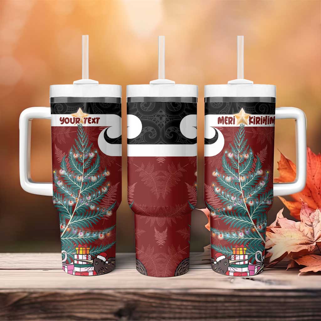 Personalised New Zealand Maori Christmas Tumbler With Handle Xmas Fern Mix Kowhawhai LT7 - Polynesian Pride