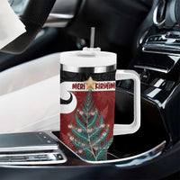 Personalised New Zealand Maori Christmas Tumbler With Handle Xmas Fern Mix Kowhawhai LT7 - Polynesian Pride