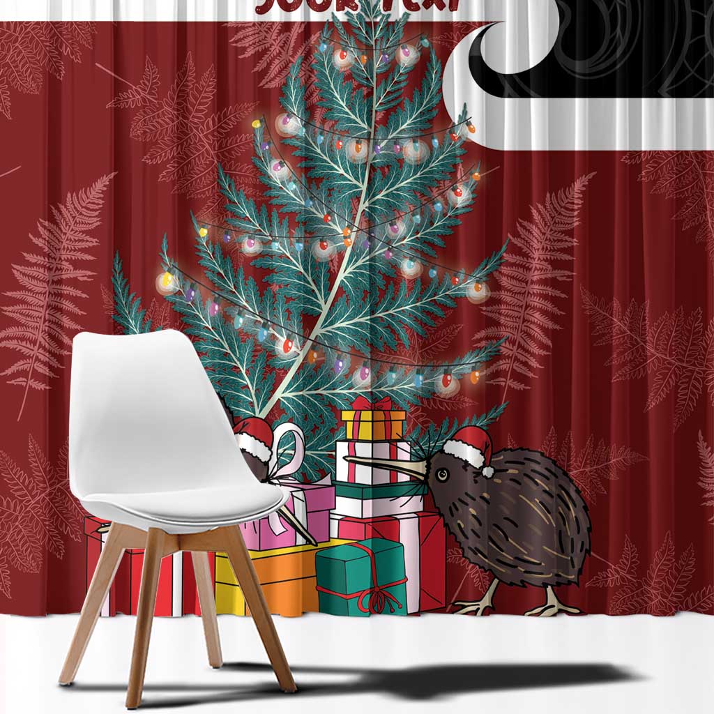 Personalised New Zealand Maori Christmas Window Curtain Xmas Fern Mix Kowhawhai LT7 - Polynesian Pride