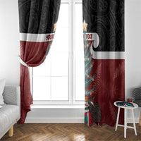 Personalised New Zealand Maori Christmas Window Curtain Xmas Fern Mix Kowhawhai LT7 - Polynesian Pride
