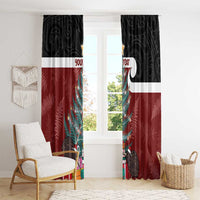 Personalised New Zealand Maori Christmas Window Curtain Xmas Fern Mix Kowhawhai LT7 - Polynesian Pride