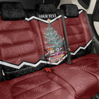 Personalised New Zealand Christmas Back Car Seat Cover Xmas Fern and Kiwi Birds LT7 - Polynesian Pride