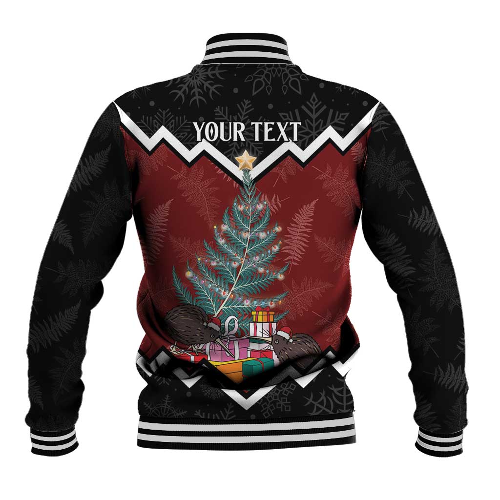 Personalised New Zealand Christmas Baseball Jacket Xmas Fern and Kiwi Birds LT7 - Polynesian Pride