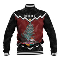Personalised New Zealand Christmas Baseball Jacket Xmas Fern and Kiwi Birds LT7 - Polynesian Pride