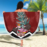 Personalised New Zealand Christmas Beach Blanket Xmas Fern and Kiwi Birds LT7 - Polynesian Pride
