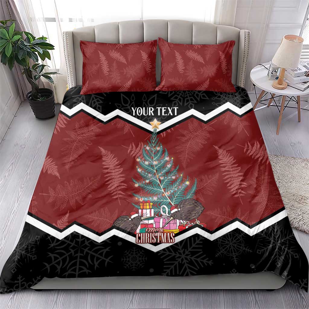 Personalised New Zealand Christmas Bedding Set Xmas Fern and Kiwi Birds LT7 - Polynesian Pride