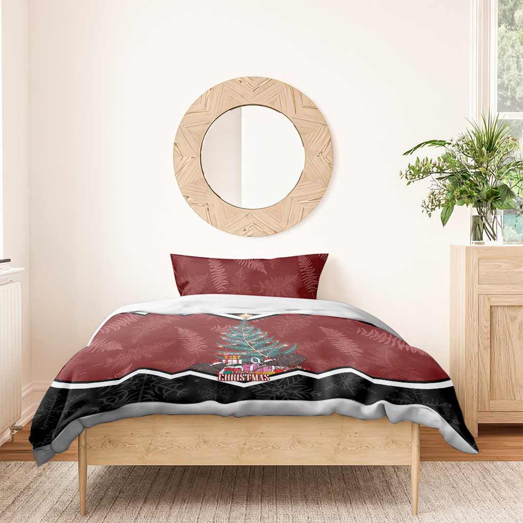 Personalised New Zealand Christmas Bedding Set Xmas Fern and Kiwi Birds LT7 - Polynesian Pride
