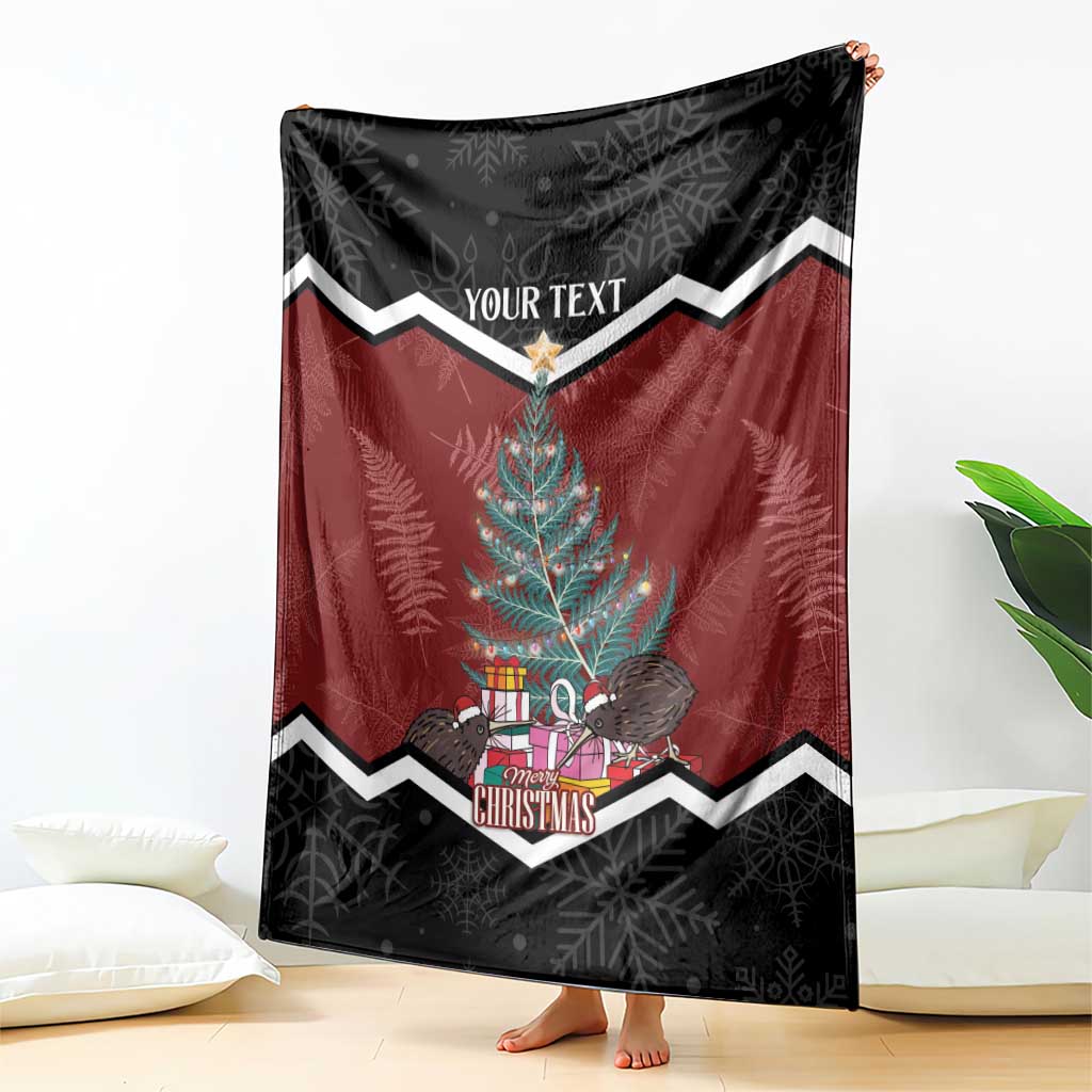 Personalised New Zealand Christmas Blanket Xmas Fern and Kiwi Birds LT7 - Polynesian Pride