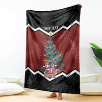 Personalised New Zealand Christmas Blanket Xmas Fern and Kiwi Birds LT7 - Polynesian Pride