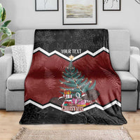 Personalised New Zealand Christmas Blanket Xmas Fern and Kiwi Birds LT7 - Polynesian Pride