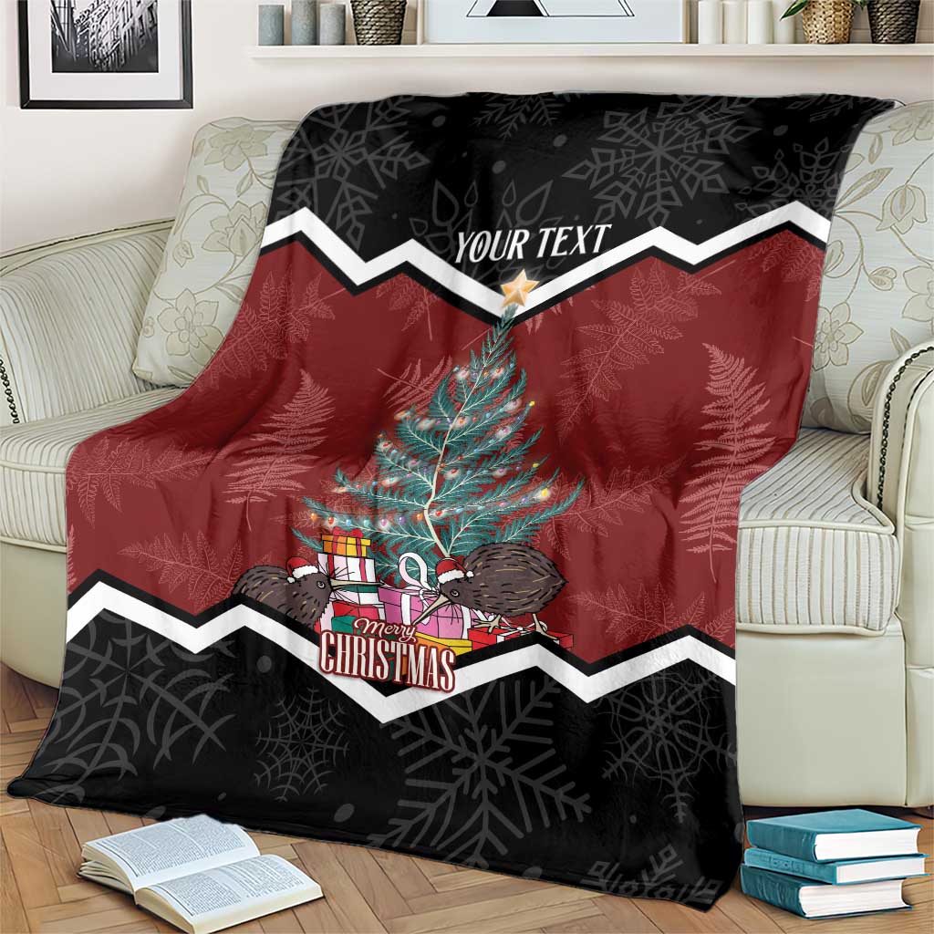 Personalised New Zealand Christmas Blanket Xmas Fern and Kiwi Birds LT7 - Polynesian Pride