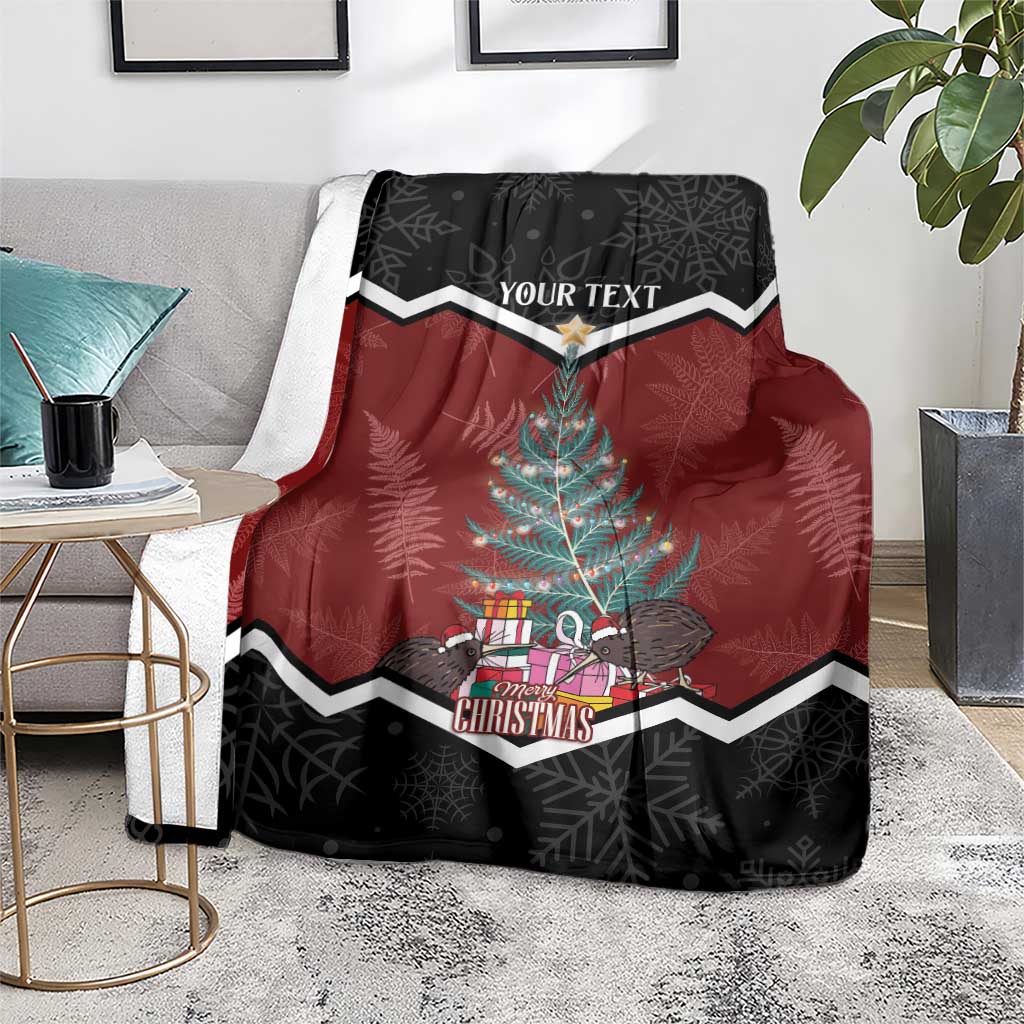 Personalised New Zealand Christmas Blanket Xmas Fern and Kiwi Birds LT7 - Polynesian Pride