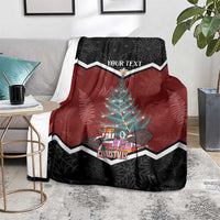 Personalised New Zealand Christmas Blanket Xmas Fern and Kiwi Birds LT7 - Polynesian Pride