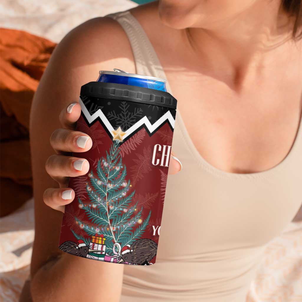 Personalised New Zealand Christmas 4 in 1 Can Cooler Tumbler Xmas Fern and Kiwi Birds LT7 - Polynesian Pride
