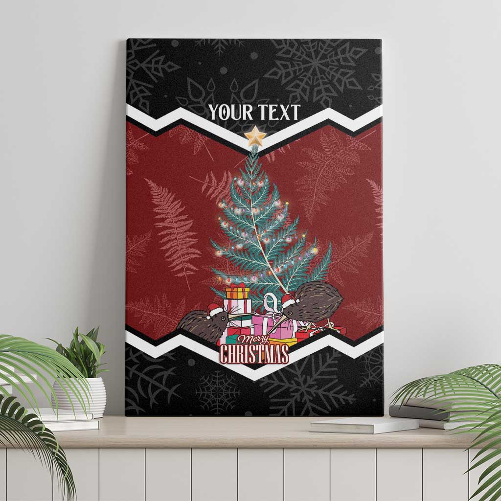 Personalised New Zealand Christmas Canvas Wall Art Xmas Fern and Kiwi Birds LT7 - Polynesian Pride