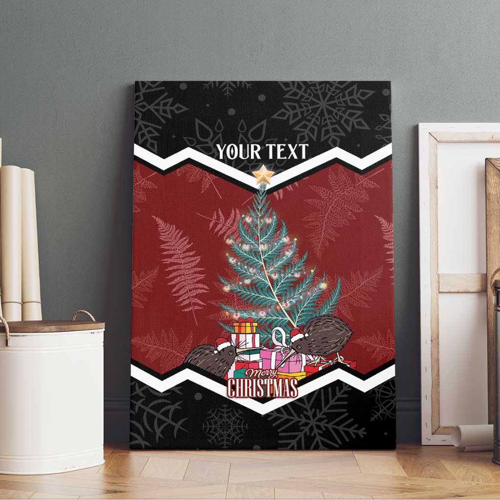 Personalised New Zealand Christmas Canvas Wall Art Xmas Fern and Kiwi Birds LT7 - Polynesian Pride