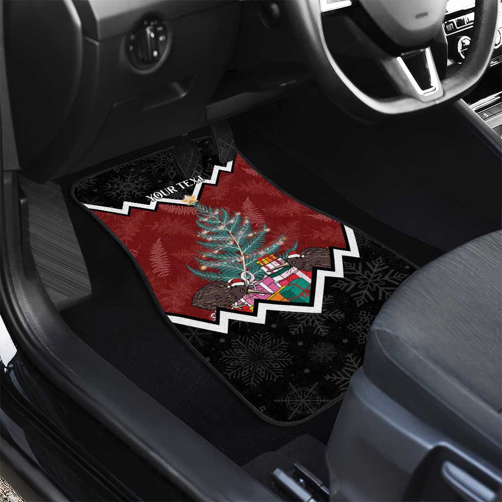 Personalised New Zealand Christmas Car Mats Xmas Fern and Kiwi Birds LT7 - Polynesian Pride