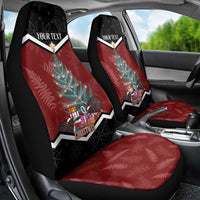 Personalised New Zealand Christmas Car Seat Cover Xmas Fern and Kiwi Birds LT7 - Polynesian Pride