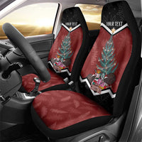 Personalised New Zealand Christmas Car Seat Cover Xmas Fern and Kiwi Birds LT7 - Polynesian Pride
