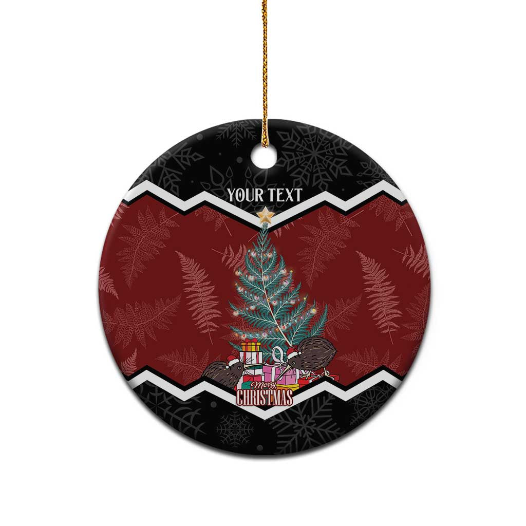 Personalised New Zealand Christmas Ceramic Ornament Xmas Fern and Kiwi Birds LT7 - Polynesian Pride