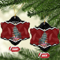 Personalised New Zealand Christmas Ceramic Ornament Xmas Fern and Kiwi Birds LT7 Snow Flake Black - Polynesian Pride