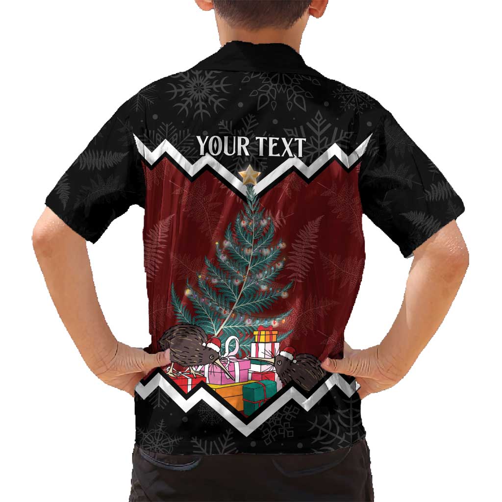 Personalised New Zealand Christmas Family Matching Long Sleeve Bodycon Dress and Hawaiian Shirt Xmas Fern and Kiwi Birds LT7 - Polynesian Pride