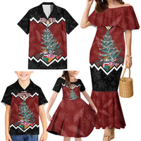 Personalised New Zealand Christmas Family Matching Mermaid Dress and Hawaiian Shirt Xmas Fern and Kiwi Birds LT7 - Polynesian Pride