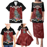 Personalised New Zealand Christmas Family Matching Puletasi and Hawaiian Shirt Xmas Fern and Kiwi Birds LT7 - Polynesian Pride
